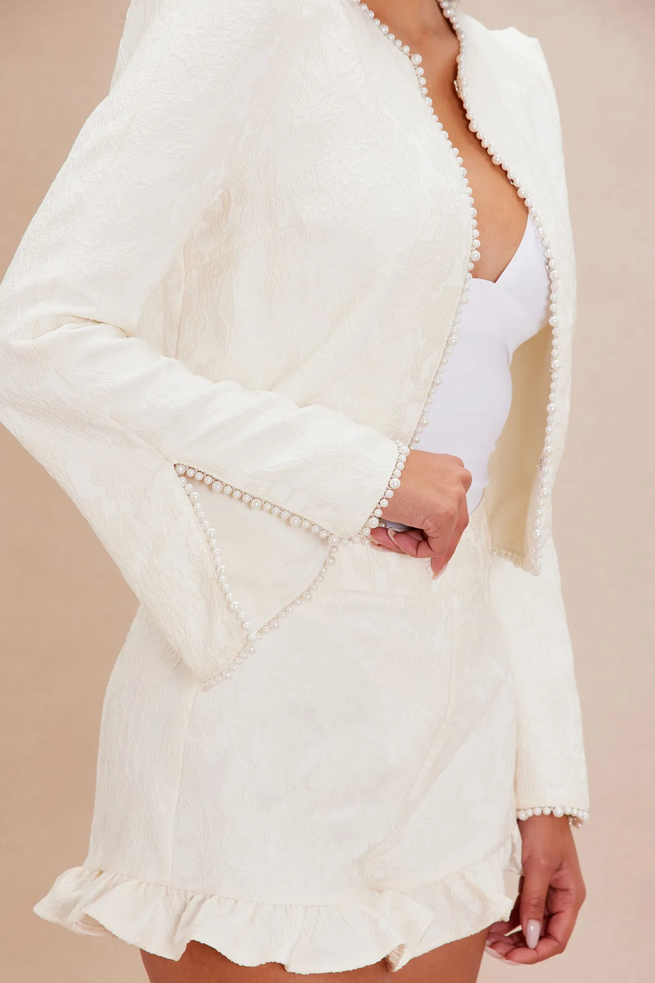 Amara Jacquard Short Set - Cream