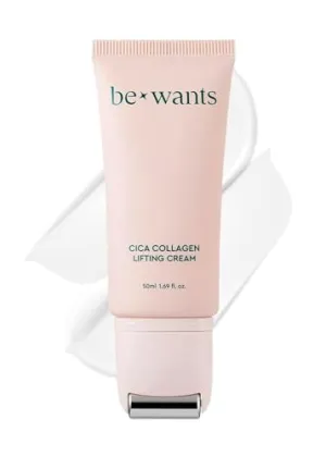 BE WANTS Bewants Neck Lifting & Firming Cream with Centella Asiatica | Vegan Hyaluronic Acid | Neck Firming Cream Tightening Lifting Sagging Skin with Gua Sha Roller | Korean Skincare | 1.7 fl oz