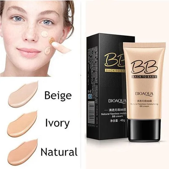 BIOAQUA Back to Baby BB Cream Conceler Fundation & Moisturizing cream Foundation (Natural, 40 g)