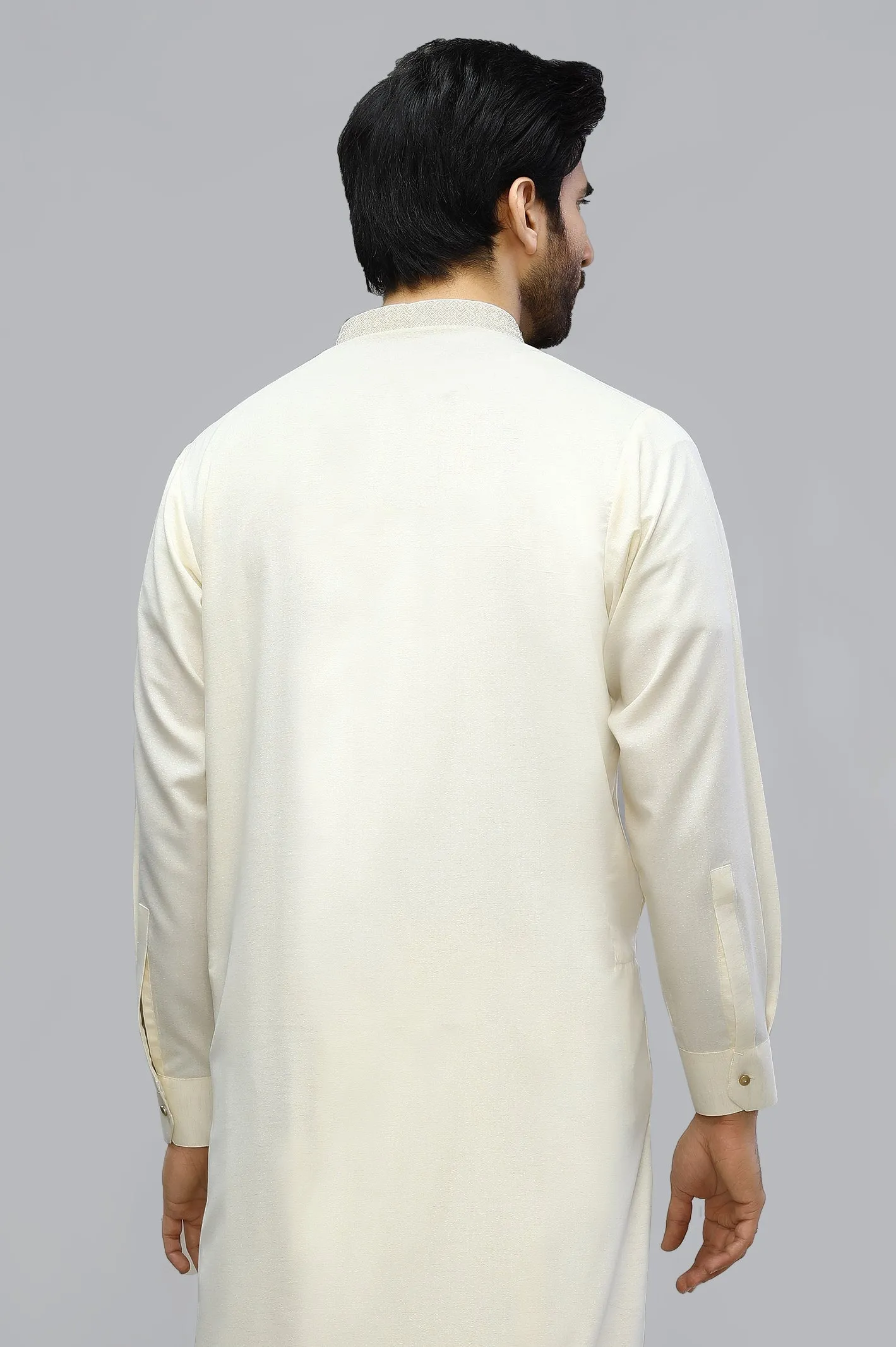 Cream Wash & Wear Shalwar Kameez