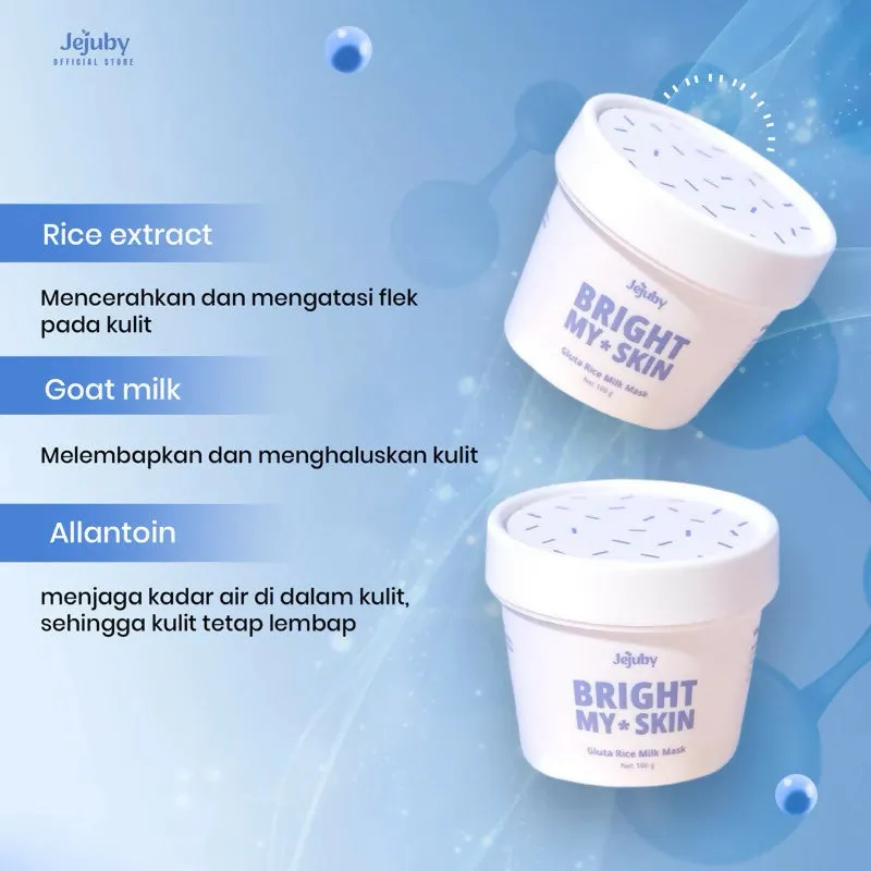 Gluta Rice Milk Mask 2in1 Rinse Off & Sleeping Body Mask Jejuby [BPOM]