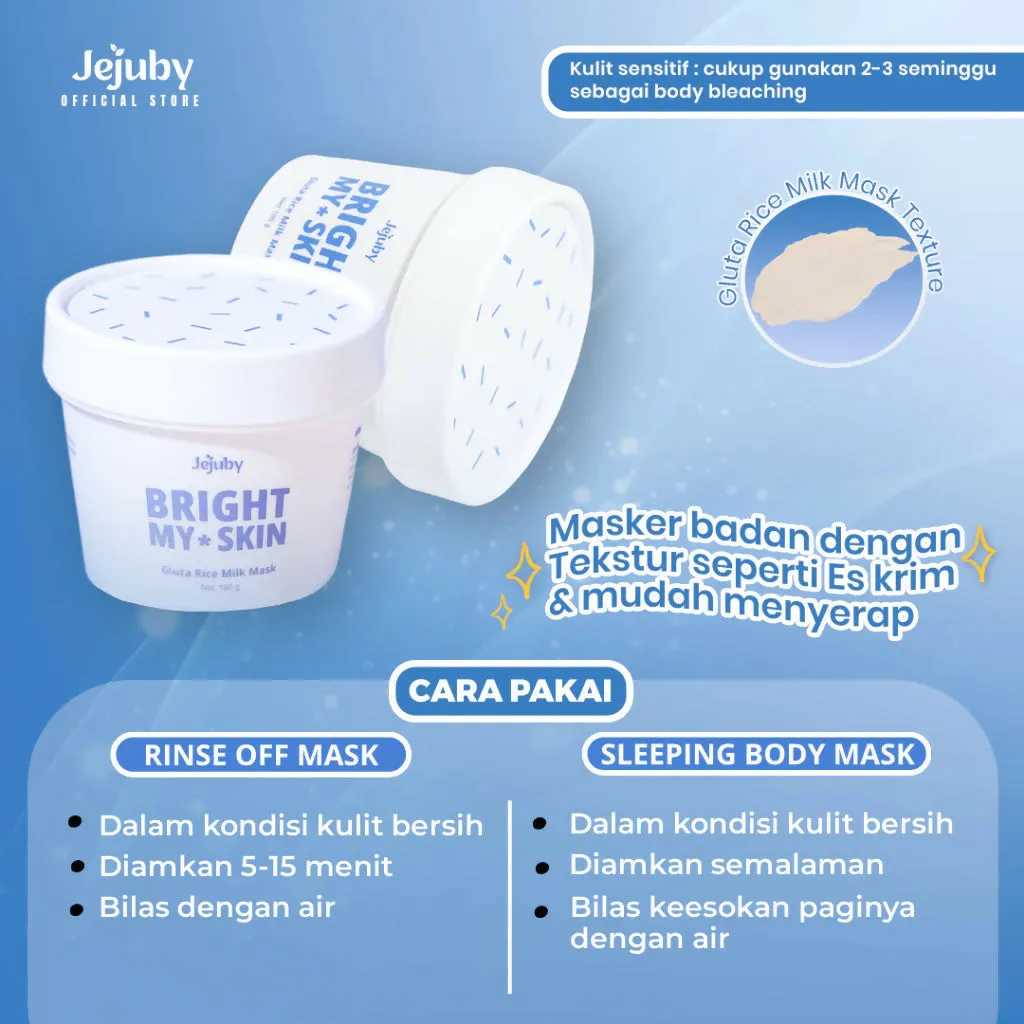 Gluta Rice Milk Mask 2in1 Rinse Off & Sleeping Body Mask Jejuby [BPOM]