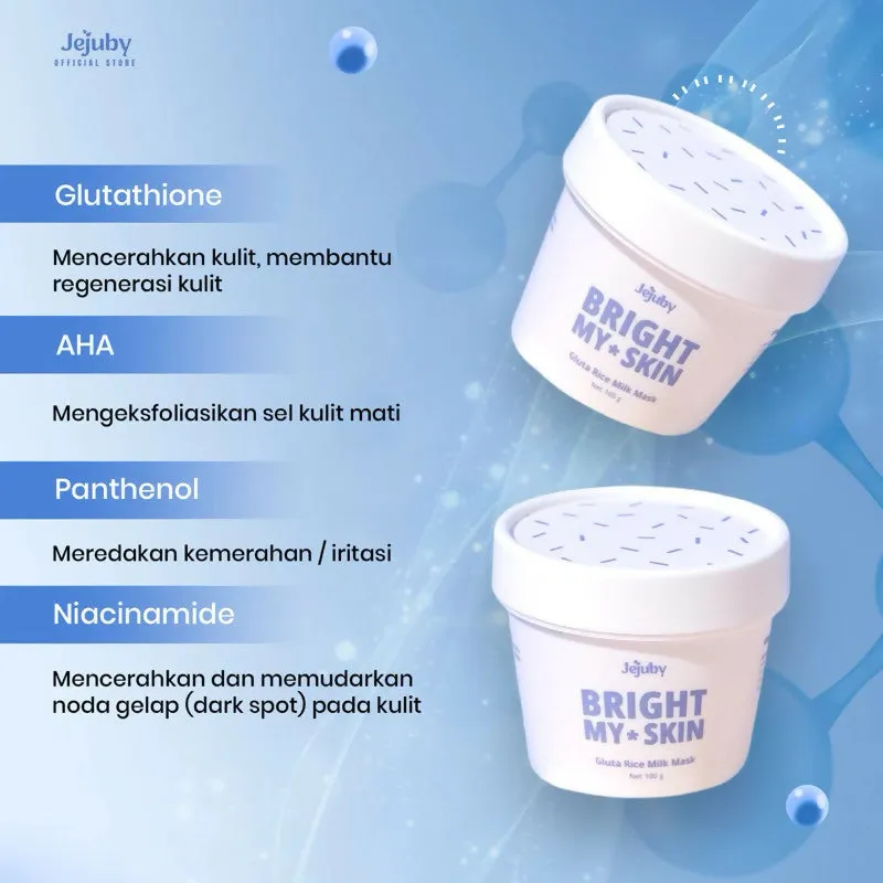 Gluta Rice Milk Mask 2in1 Rinse Off & Sleeping Body Mask Jejuby [BPOM]