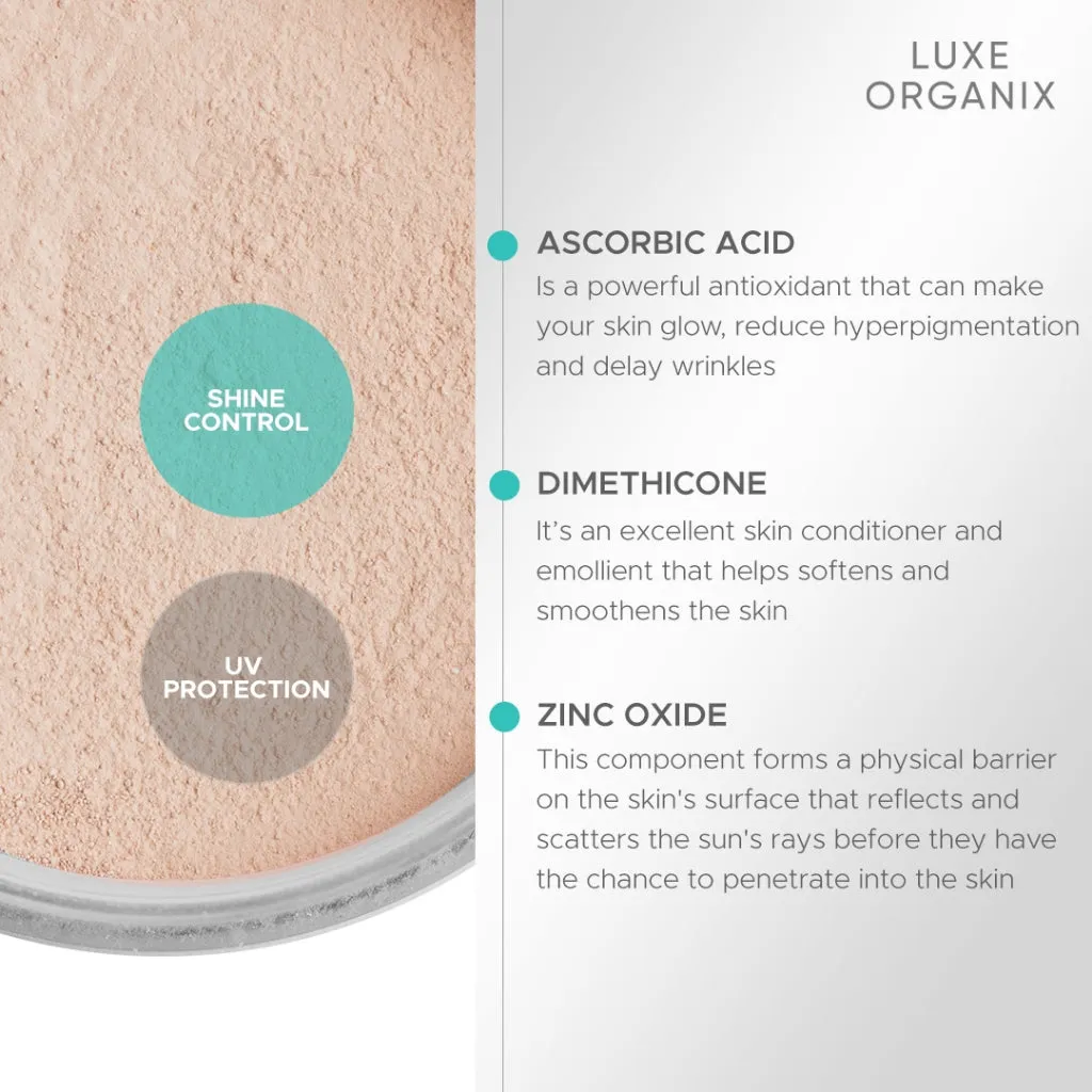Luxe Organix 24H Zero Sebum Instant Pore Blurring Weightless Matte Powder SPF 50 PA     Natural | Translucent 15g