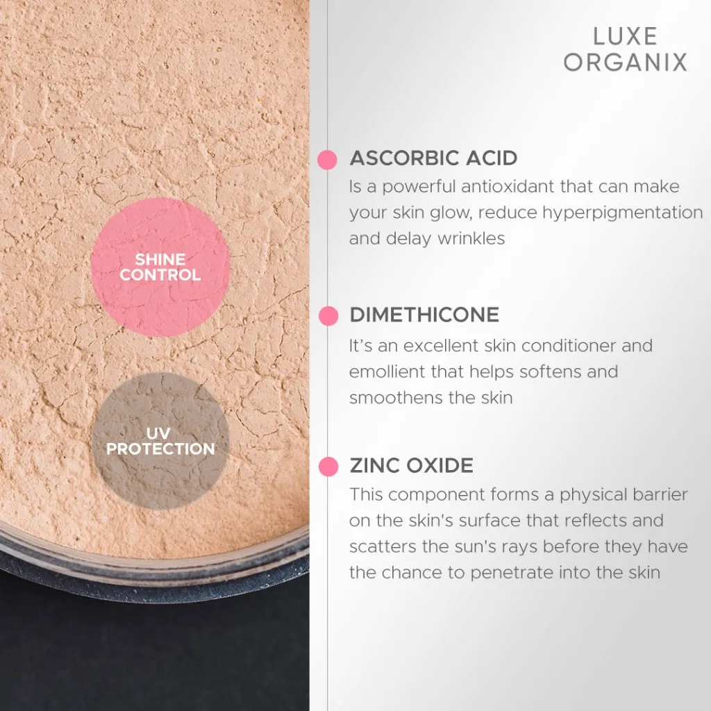 Luxe Organix 24H Zero Sebum Instant Pore Blurring Weightless Matte Powder SPF 50 PA     Natural | Translucent 15g