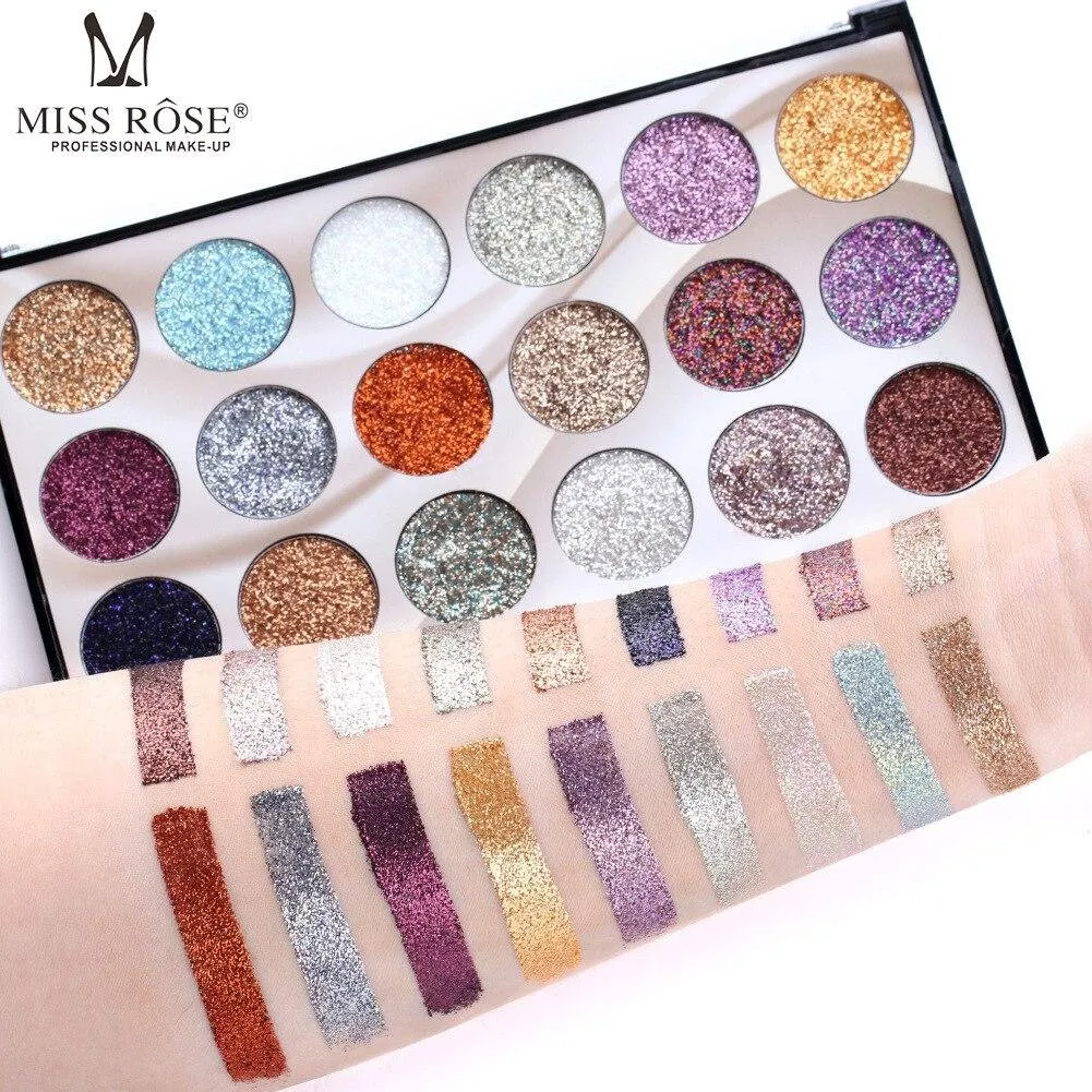 Miss Rose Eyeshadow Palette 18 Colors Glitter