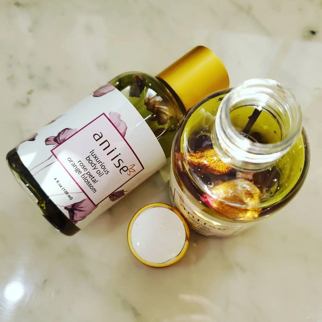 Natural Luxurious Rose Petal Body Oil - Hydrating and Nourishing