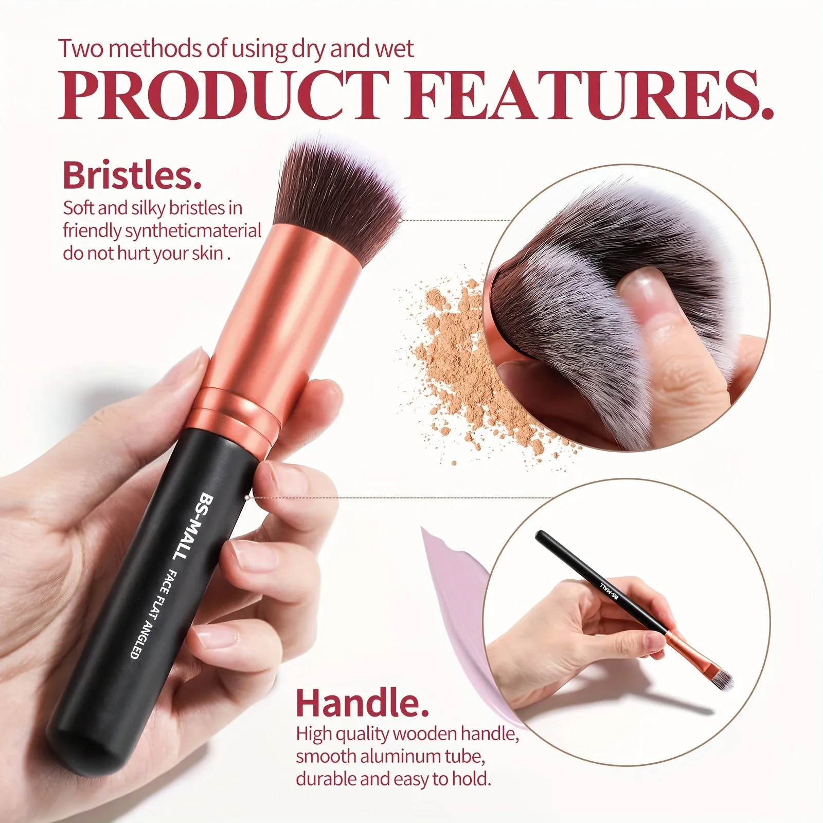 Rose Gold Makeup Brushes with Case