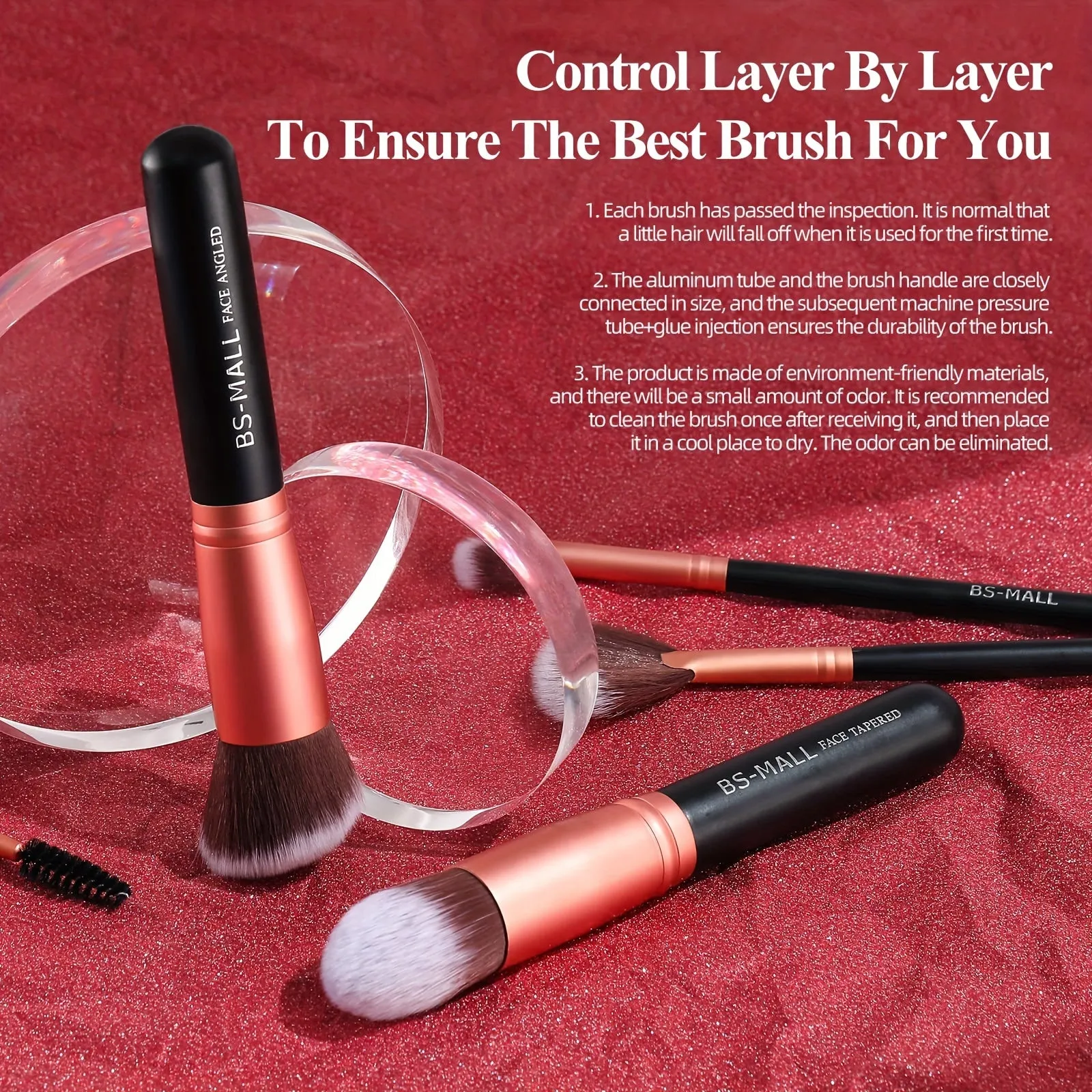 Rose Gold Makeup Brushes with Case