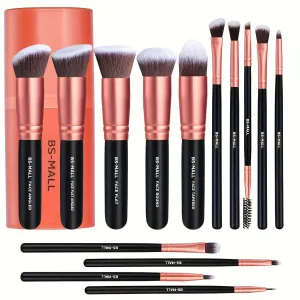 Rose Gold Makeup Brushes with Case