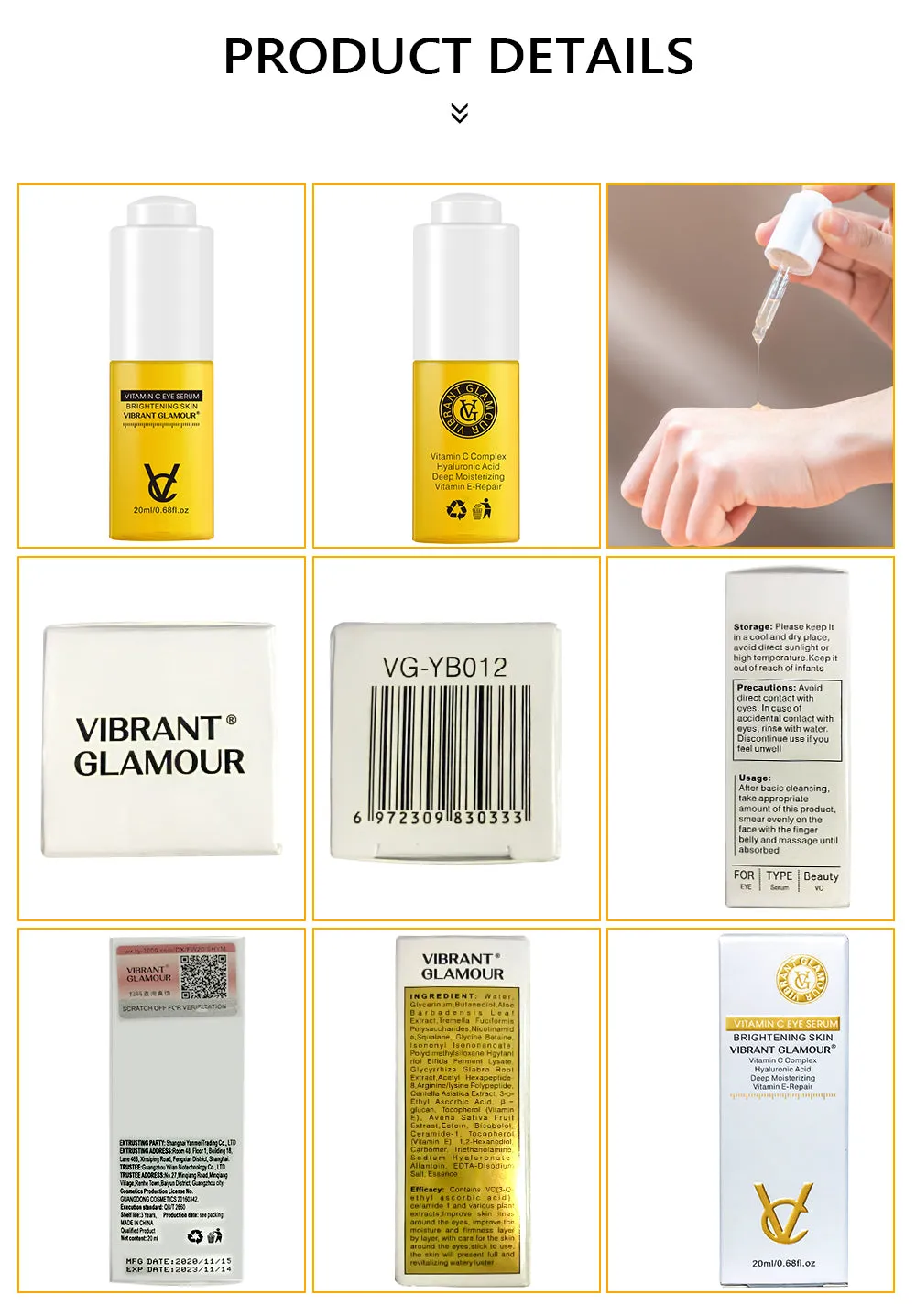 Super C Brightening Serum for Face and Eyes - Anti Aging Serum with Vitamin C, Hyaluronic Acid, Vitamin E - Skin Whitening for Dark Spots, Even Skin Tone, Fine Lines & Wrinkles, Eye Cream for Puffiness, Bags and Wrinkles