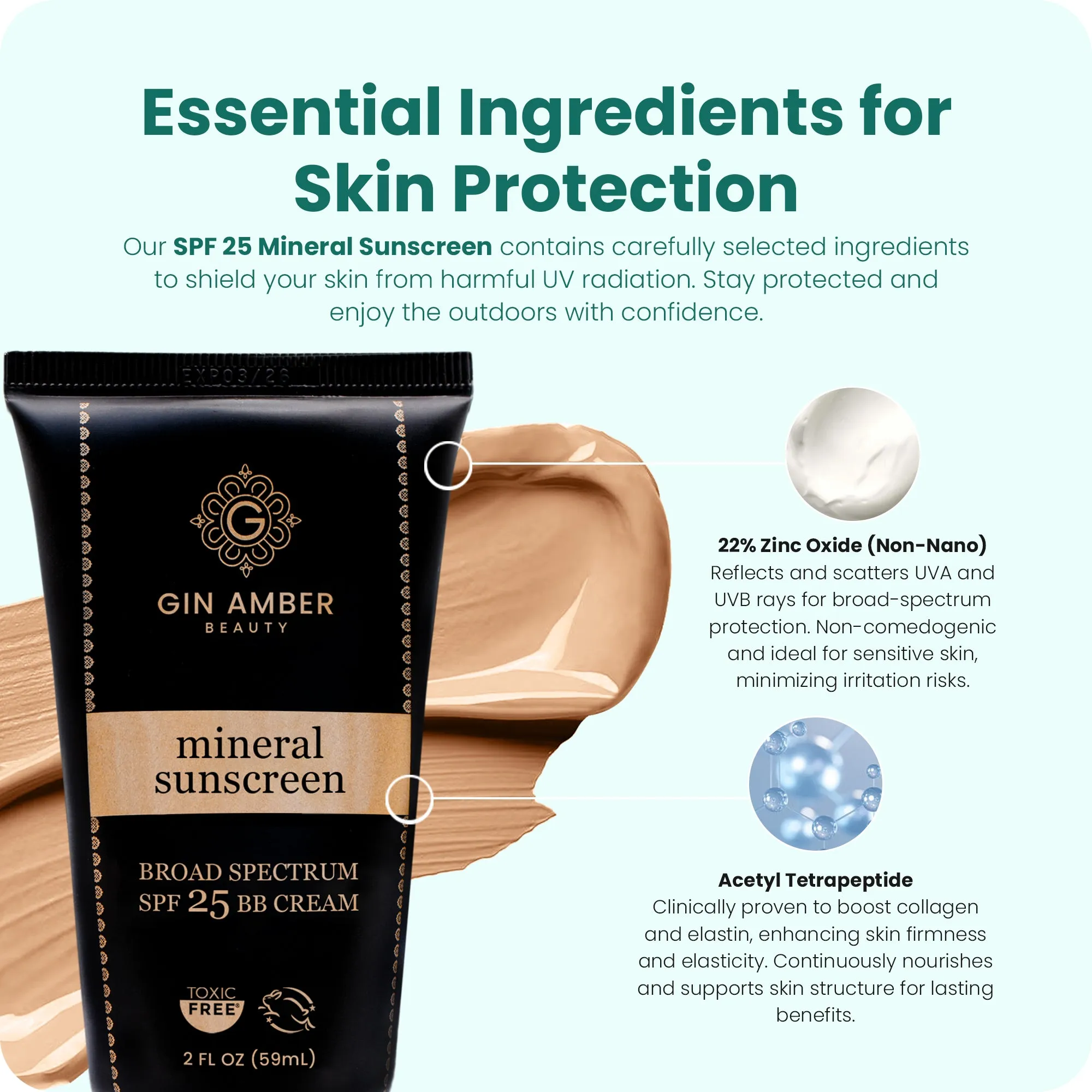Toxic-Free® Tinted Mineral Sunscreen (SPF 25) - Wrinkles, Sun Protection